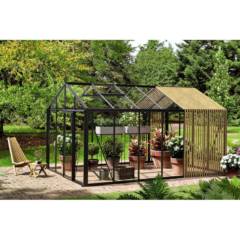 BloomCabin Serre de jardin en verre Gris 14.3m²