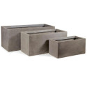 Jardinière en fibre de terre 100x45xH.45cm taupe