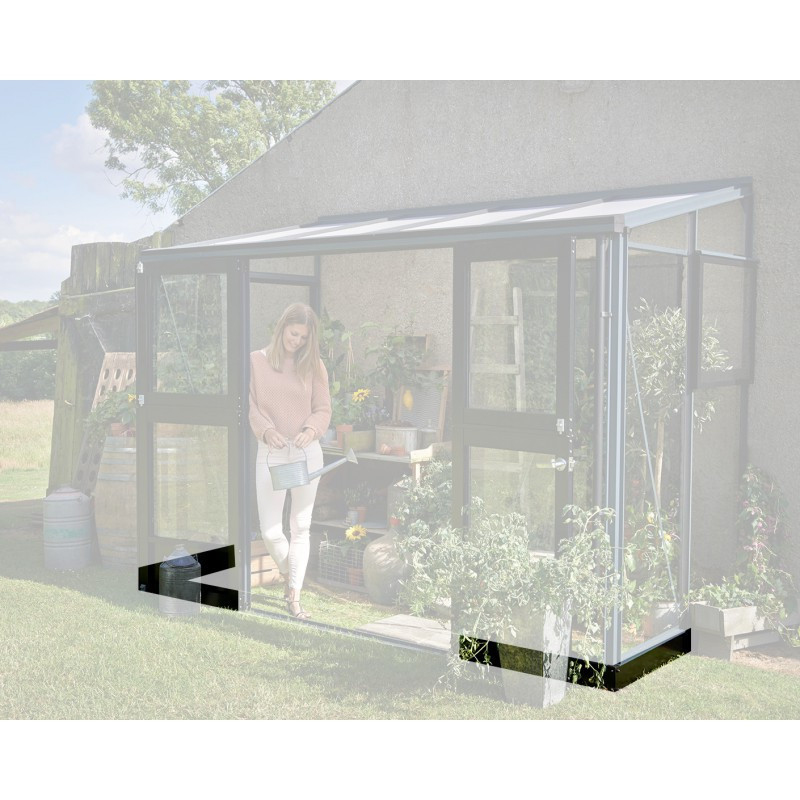 Embase laquée noire pour serre Veranda de 4,4m² Juliana