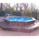 Piscine bois octogonale Diam 430cm OCEA toute équipée UBBINK