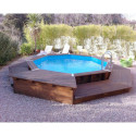 Piscine bois octogonale Diam 430cm OCEA toute équipée UBBINK
