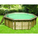 Piscine bois octogonale Diam 430cm OCEA toute équipée UBBINK
