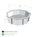 Piscine bois octogonale Diam 430cm OCEA toute équipée UBBINK