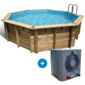 Piscine bois octogonale Diam 430cm OCEA toute équipée UBBINK