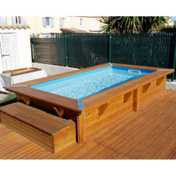 Piscine bois 200x350cm AZURA avec filtre à cartouche Intex - UBBINK