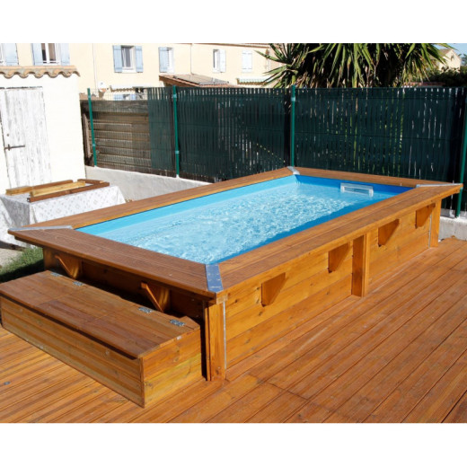 Piscine bois 200x350cm AZURA avec filtre à cartouche Intex - UBBINK
