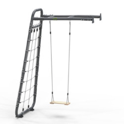Filet à grimper Get Set Monkeybar MB110 noir avec fixation murale et balançoire – Exit Toys