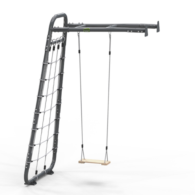 Filet à grimper Get Set Monkeybar MB110 noir avec fixation murale et balançoire – Exit Toys