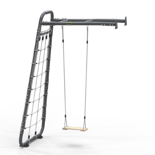 Filet à grimper Get Set Monkeybar MB110 noir avec fixation murale et balançoire – Exit Toys