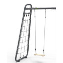 Filet à grimper Get Set Monkeybar MB110 noir avec fixation murale et balançoire – Exit Toys
