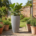 Vase haut pour plantes D56xH100cm  gris clair - Mega collections