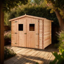 Abri DUBLIN 5,32m² en madriers Douglas 28mm sans plancher - HABRITA