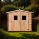 Abri DUBLIN 5,32m² en madriers Douglas 28mm sans plancher - HABRITA