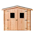 Abri DUBLIN 5,32m² en madriers Douglas 28mm sans plancher - HABRITA
