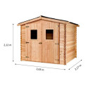 Abri DUBLIN 5,32m² en madriers Douglas 28mm sans plancher - HABRITA