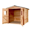 Abri DUBLIN 5,32m² en madriers Douglas 28mm sans plancher - HABRITA