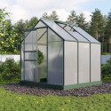 Serre de jardin Planet 3,8m² en aluminium émeraude et polycarbonate 6mm - Vitavia