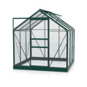 Serre de jardin Planet 3,8m² en aluminium émeraude et verre de sécurité 3mm - Vitavia