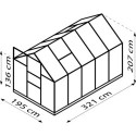 Serre de jardin Planet 6,2m² en aluminium émeraude et polycarbonate 6mm - Vitavia