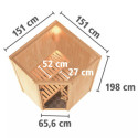 Sauna traditionnel d'angle LARIN poêle avec contrôle intégré - porte moderne KARIBU