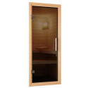 Sauna traditionnel d'angle LARIN avec poêle Easy Bio 9000W - avec porte moderne KARIBU