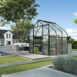 Serre de jardin Diana 5m² en aluminium émeraude et panneaux de polycarbonate 4mm - Vitavia