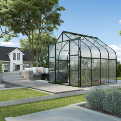 Serre de jardin Diana 6,7m² en aluminium émeraude et panneaux de polycarbonate 4mm - Vitavia