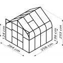 Serre de jardin Diana 6,7m² en aluminium émeraude et panneaux de polycarbonate 4mm - Vitavia