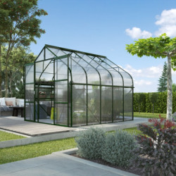 Serre de jardin Diana 8,3m² en aluminium émeraude et panneaux de polycarbonate 4mm - Vitavia
