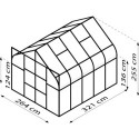 Serre de jardin Diana 8,3m² en aluminium émeraude et panneaux de polycarbonate 4mm - Vitavia