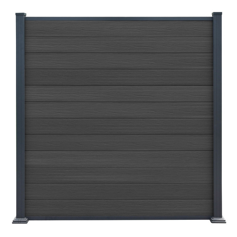Clôture en bois composite premium 180xH.190cm - coloris gris anthracite - Compolife