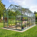 Serre de jardin Diana 11,5m² en aluminium émeraude et verre de sécurité 3mm - Vitavia