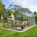 Serre de jardin Diana 11,5m² en aluminium émeraude et verre de sécurité 3mm - Vitavia