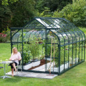 Serre de jardin Diana 11,5m² en aluminium émeraude et verre de sécurité 3mm - Vitavia