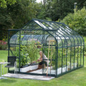 Serre de jardin Diana 11,5m² en aluminium émeraude et verre de sécurité 3mm - Vitavia
