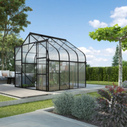 Serre de jardin Diana 6,7m² en aluminium noir et panneaux de polycarbonate 4mm - Vitavia