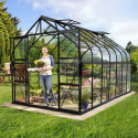 Serre de jardin Diana 11,5m² en aluminium noir et verre de sécurité 3mm - Vitavia