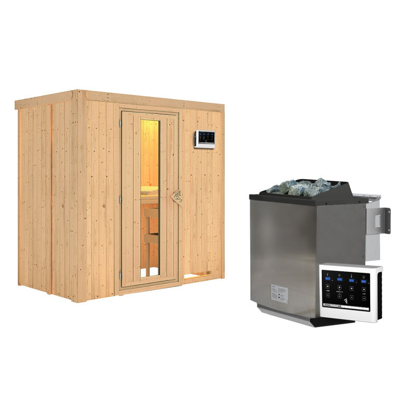 Sauna traditionnel VARIADO avec poêle Easy Bio 9000W sans couronne - KARIBU