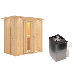 Sauna traditionnel VARIADO avec poêle 9000W ctrl intégré avec couronne - KARIBU