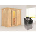 Sauna traditionnel VARIADO avec poêle 9000W ctrl intégré avec couronne - KARIBU