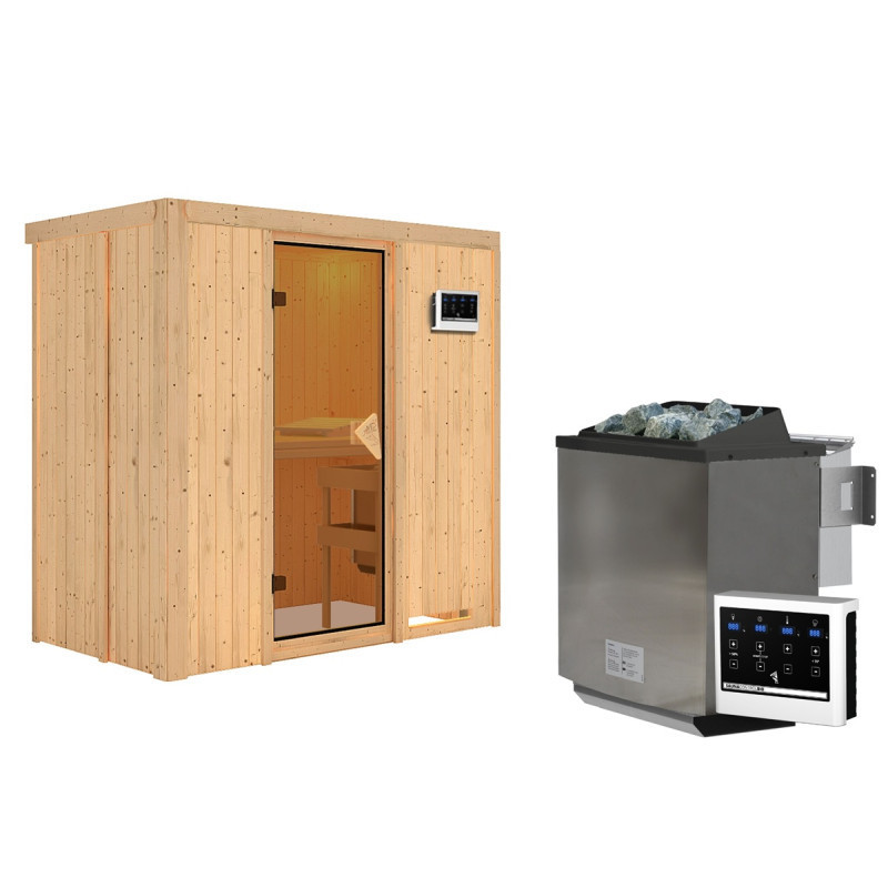 Sauna traditionnel VARIADO avec poêle Easy Bio 9000W sans couronne - KARIBU