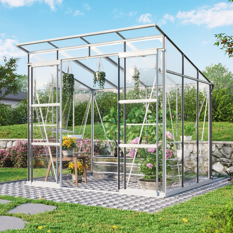 Serre de jardin Playa 5,9m² en aluminium anodisé et vitrage combiné - Vitavia