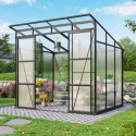 Serre de jardin Playa 5,9m² en aluminium noir et polycarbonate 6mm - Vitavia