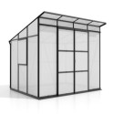 Serre de jardin Playa 5,9m² en aluminium noir et polycarbonate 6mm - Vitavia