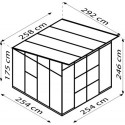 Serre de jardin Playa 7,6m² en aluminium noir et polycarbonate 6mm - Vitavia