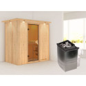 Sauna traditionnel VARIADO avec poêle 9000W ctrl intégré et couronne - KARIBU