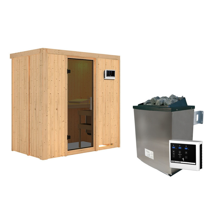 Sauna traditionnel VARIADO avec poêle 9000W ctrl externe sans couronne - KARIBU