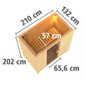 Sauna traditionnel VARIADO avec poêle 9000W ctrl intégré et couronne - KARIBU