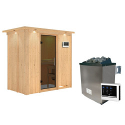 Sauna traditionnel VARIADO avec poêle 9000W ctrl externe et couronne - KARIBU
