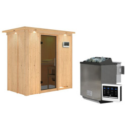 Sauna traditionnel VARIADO avec poêle Easy Bio 9000W et couronne - KARIBU